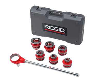 RIDGID, 36475, Exposed 6 Ratchet Threader Set, Model 12-R Ratcheting Pipe Threading Set