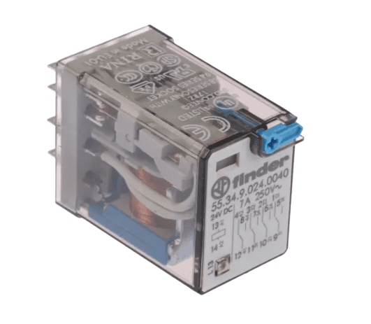 Finder, 55.34.9.024.0040, 24V dc Coil Non-Latching Relay 4PDT, 7A Switching Current Finder, 55.34.9.024.0040, 24V dc Coil Non-Latching Relay 4PDT, 7A Switching Current