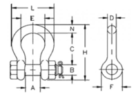 CROSBY, G-2130, BOLT TYPE ANCHOR SHACKLES สะเก็น