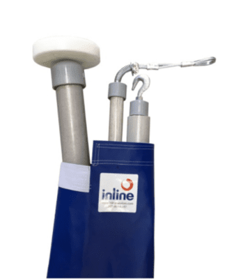 Inline, Pig Pole, Safe pig retrieval in  flammable gas pipelines, Materials Fiberglass.