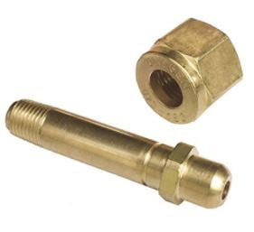 CGA-540 Nut & 3" Nipple, Regulator Inlet Bottle/Cylinder Fittings (Oxygen)